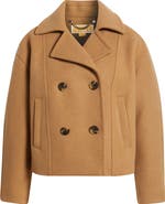 Michael Kors Drop Shoulder Oversize Crop Coat