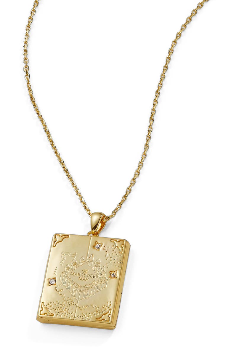 Harry Potter™ Mischief Managed Locket Necklace, Main, color, Gold