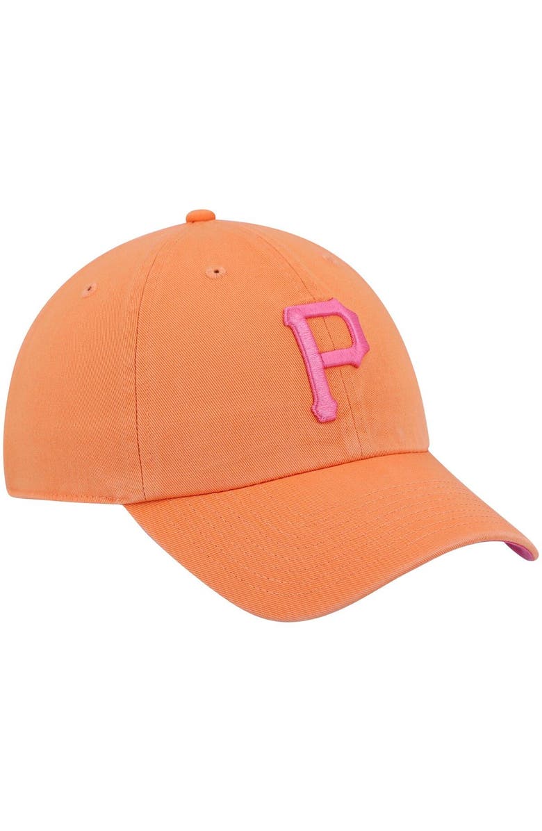 '47 Men's '47 Orange Pittsburgh Pirates Mango Magenta Undervisor Clean Up Adjustable Hat, Alternate, color,