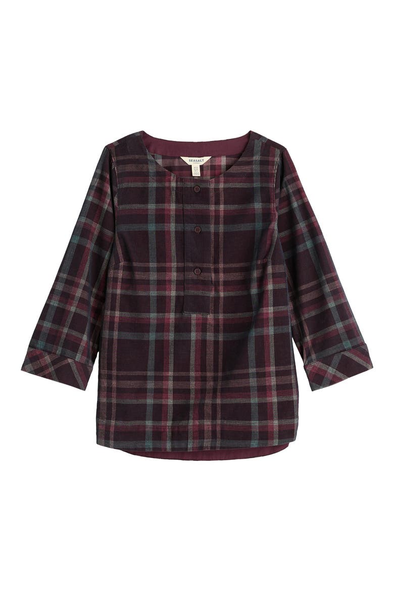 Tithonia Plaid Organic Cotton Top, Alternate, color, HONESTY DARK HELLEBORE