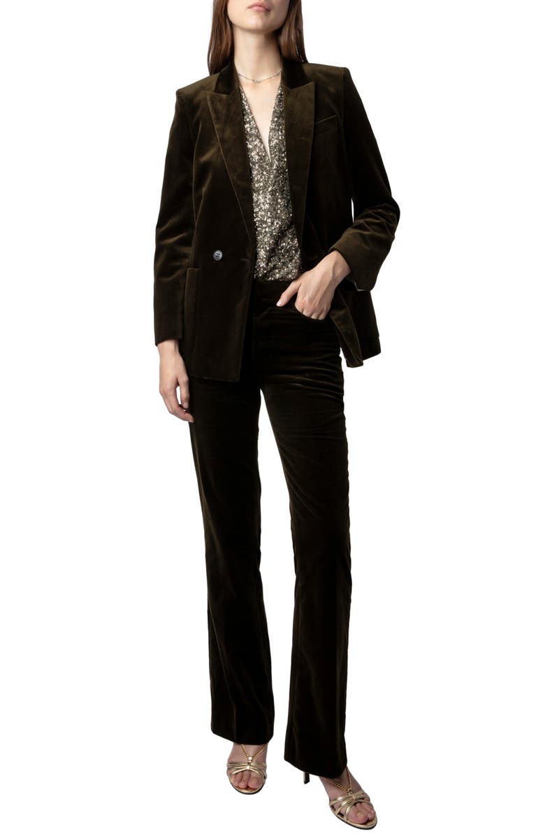 Zadig & Voltaire Pistol Cotton Velvet Pants, Alternate, color, 