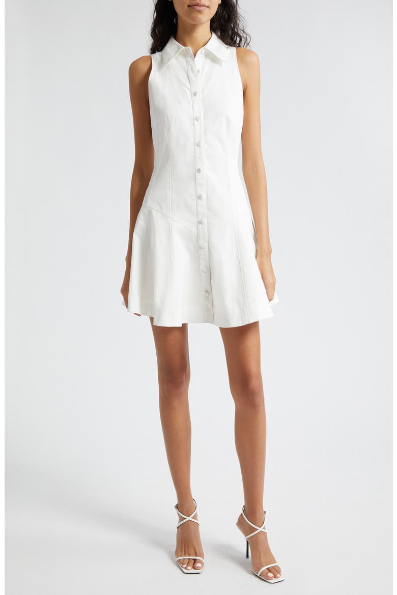 Poppy Sleeveless Stretch Twill Shirtdress, Main, color, IVORY