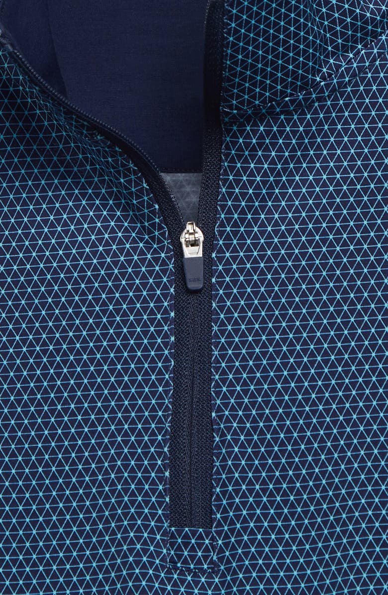 Bugatchi Men's OoohCotton<sup>®</sup> Print Stretch Half Zip Pullover, Alternate, color, Mint