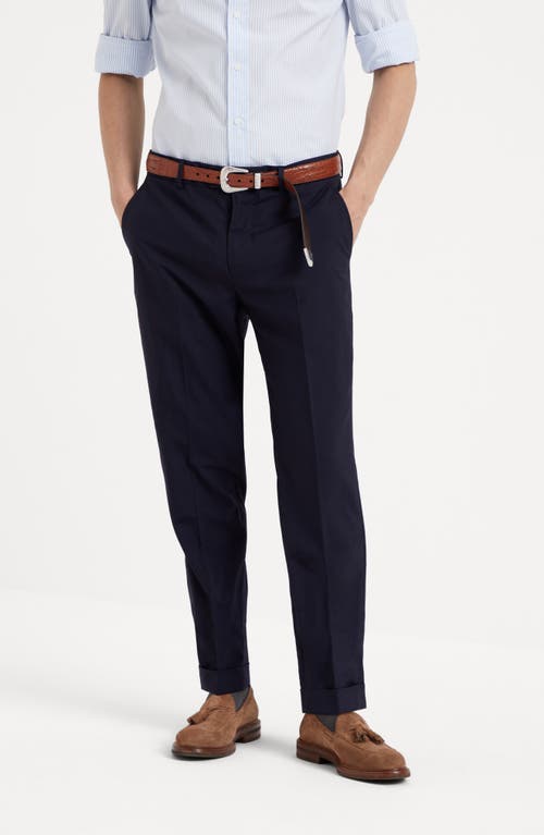 Brunello Cucinelli Formal Fit Trousers In Navy Blue