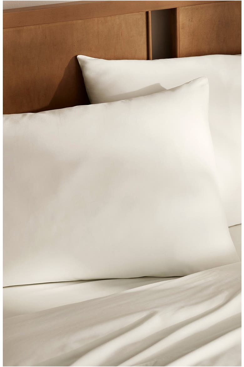 Set of 2 Percale Hemmed Pillowcases, Alternate, color, CREAM