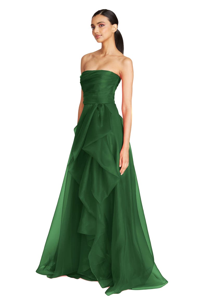 Teresa Strapless Draped Gown, Alternate, color, THORN