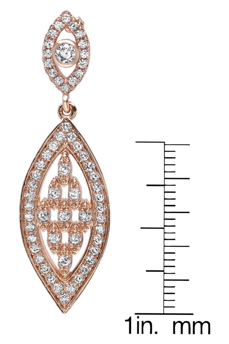 Marquise Pavé Drop Earrings, Main, color, ROSE