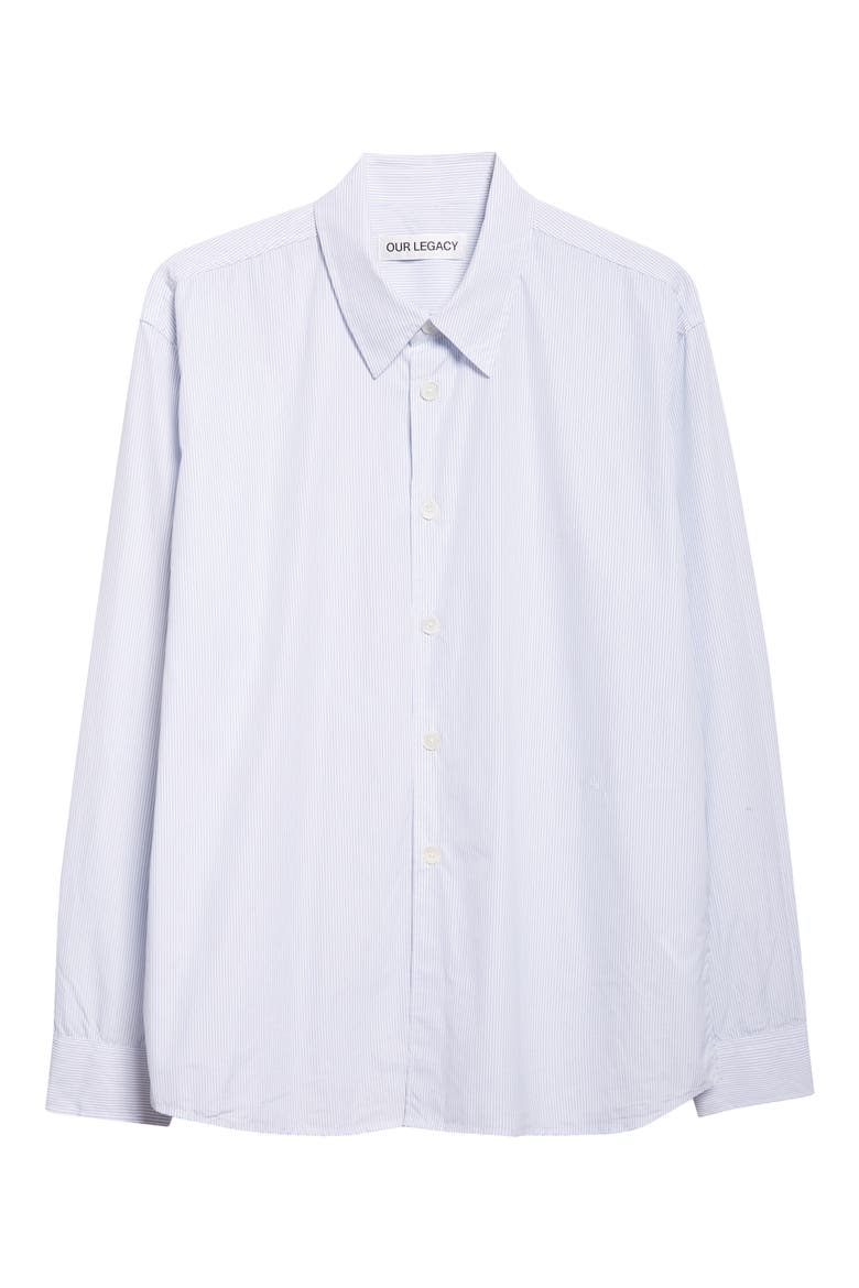 Beyond Stripe Cotton Poplin Button-Up Shirt, Alternate, color, DINER PINSTRIPE SUPER POPLIN