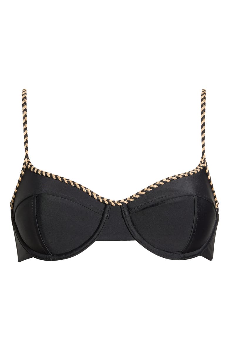 Ramy Brook Mona Braided Underwire Bikini Top, Alternate, color, Black
