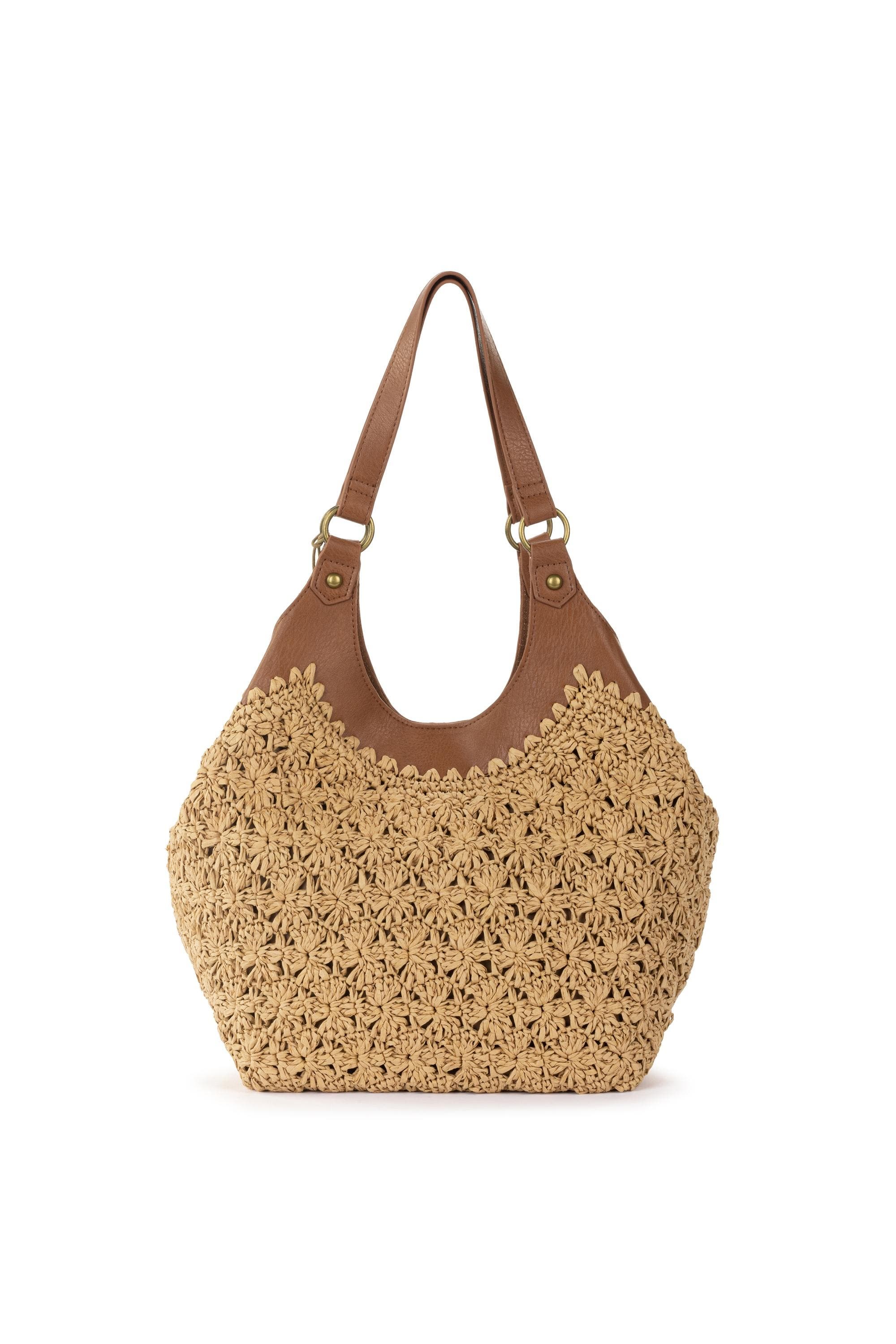 The Sak Roma Expandable Shopper, Alternate, color, Natural Primrose Straw