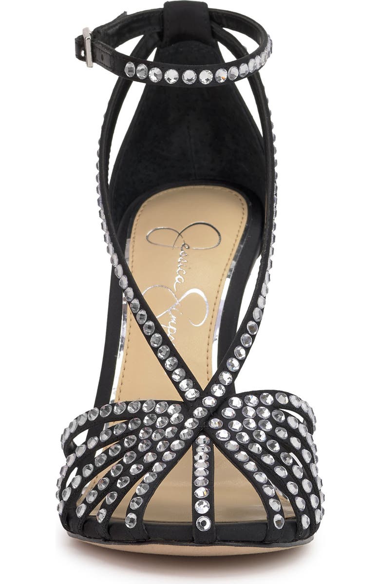 Jessica Simpson Jittale Ankle Strap Sandal, Alternate, color, Black Matte Satin