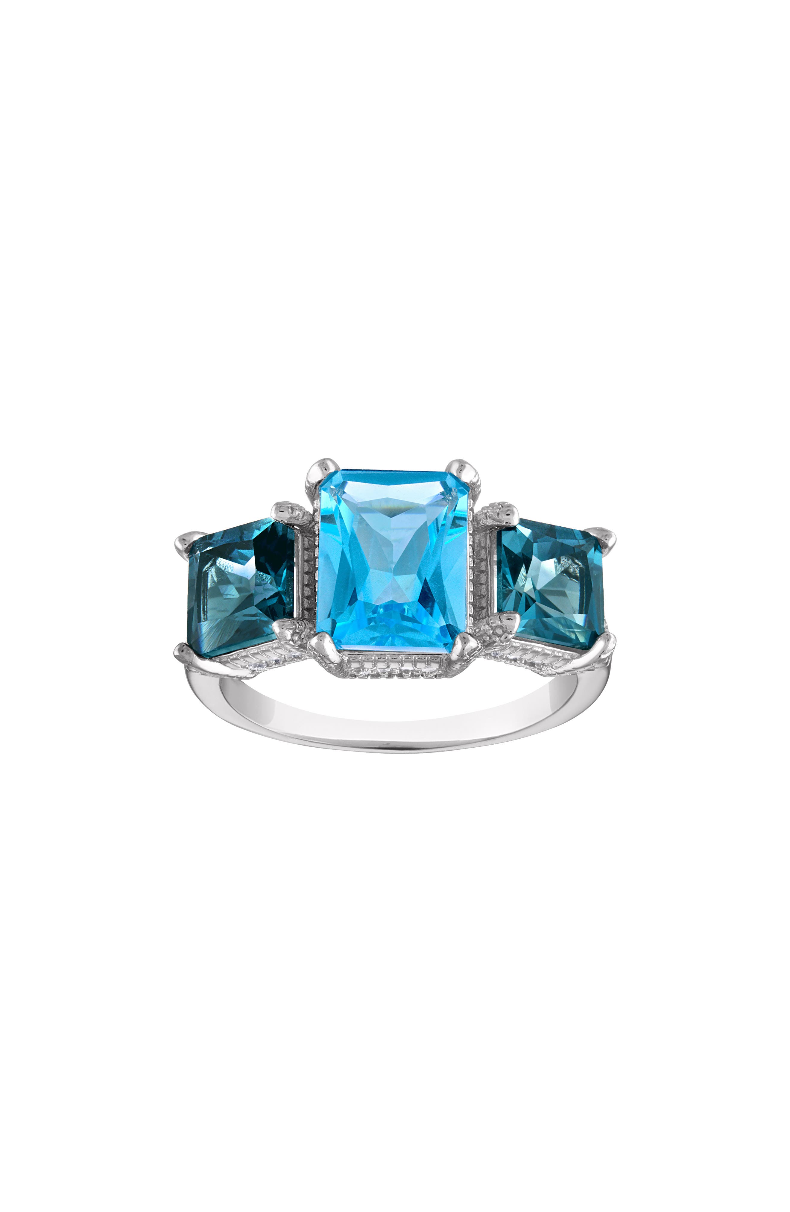 FZN Sterling Silver Blue Topaz Ring