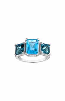 FZN Sterling Silver Blue Topaz Ring