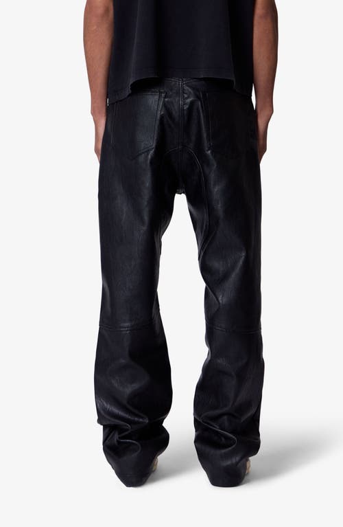 Mnml Ultra Baggy Faux Leather Pants In Black