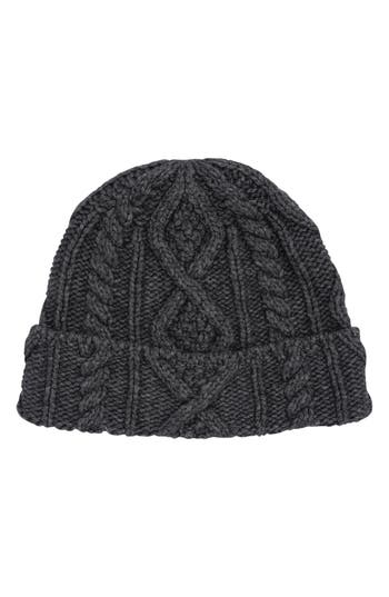 Faherty Chunky Cable Beanie In Gray