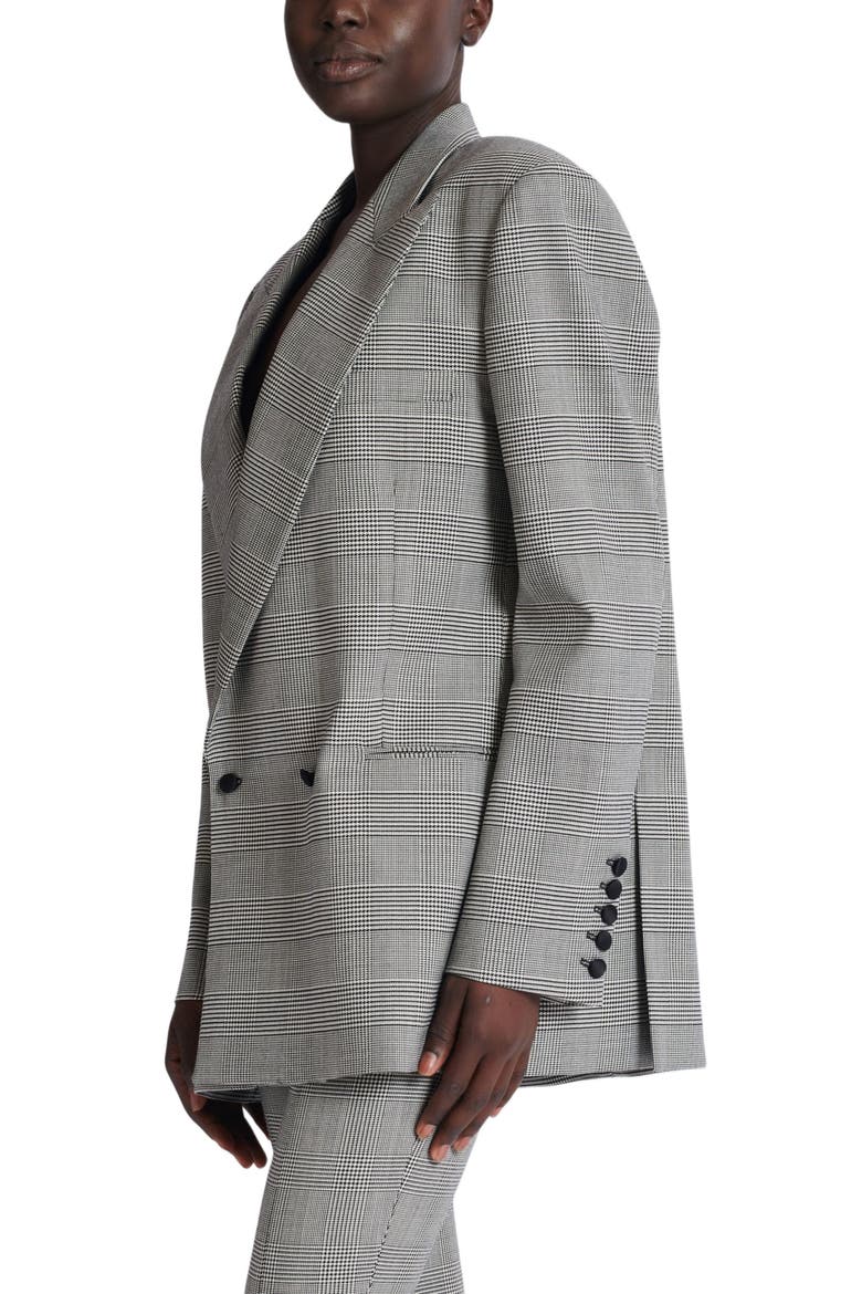 Oversized jacket in Prince of Wales jacquard, Alternate, color, black