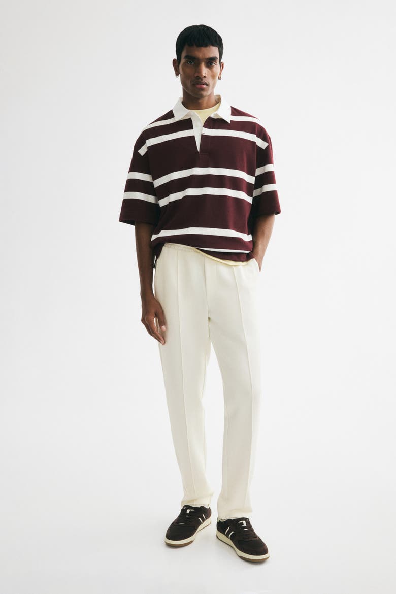 Regular-fit Interlock Crease-front Joggers, Main, color, Cream