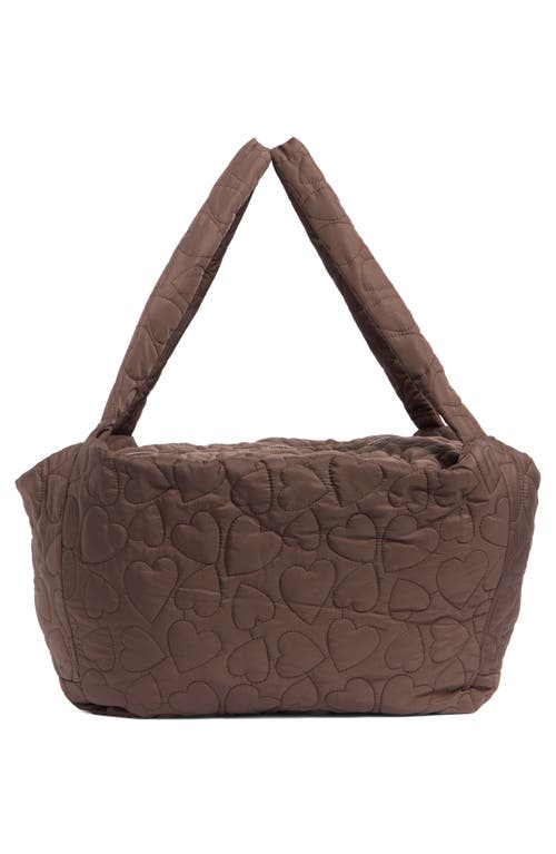 Bp. Quilted Heart Tote In Brown