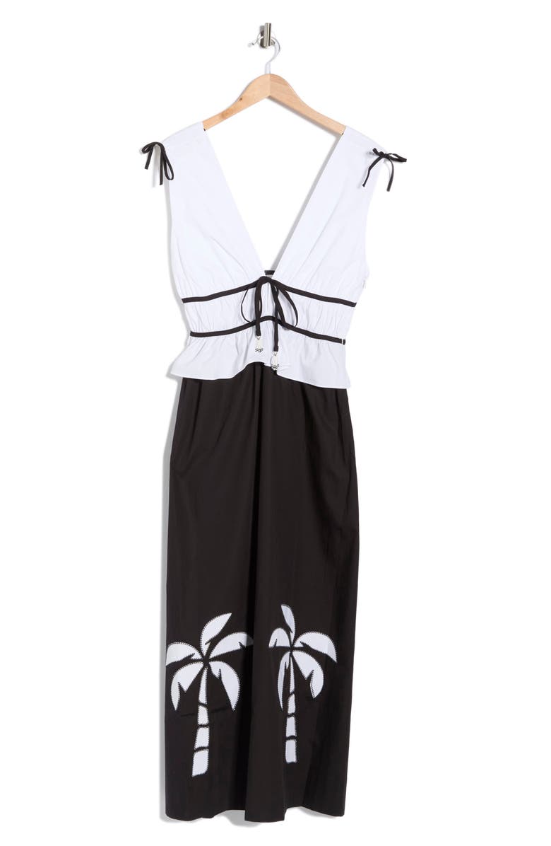 DRESS TO Colorblock Sleeveless Maxi Dress, Main, color, Black/White