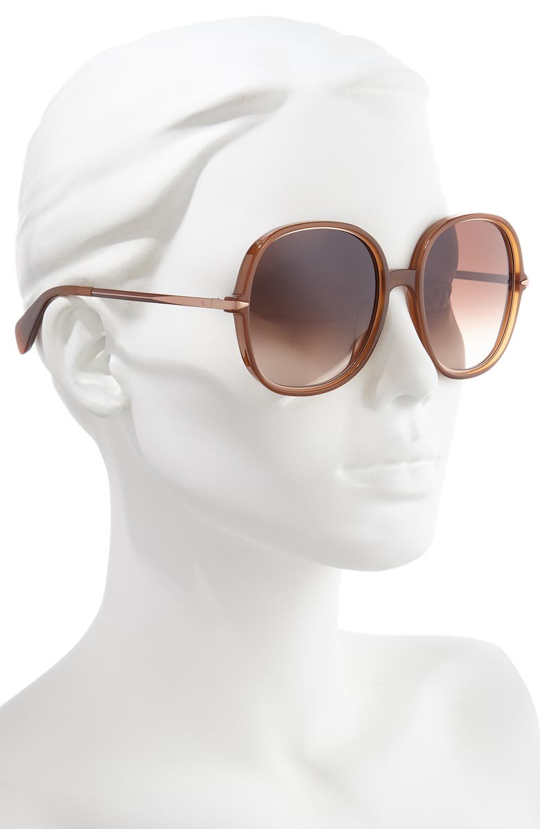 rag & bone 59mm Gradient Round Sunglasses, Alternate, color,