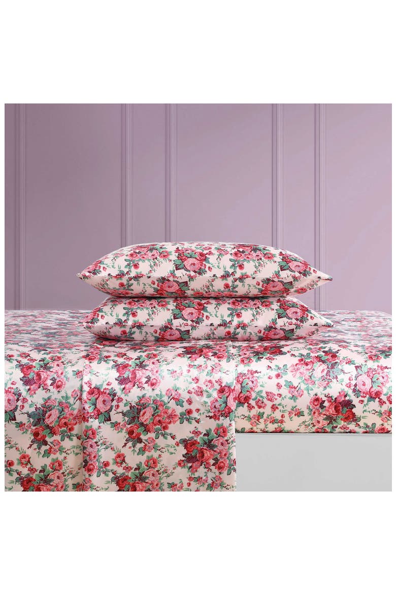 Vintage Floral Sheet Set, Alternate, color, PINK