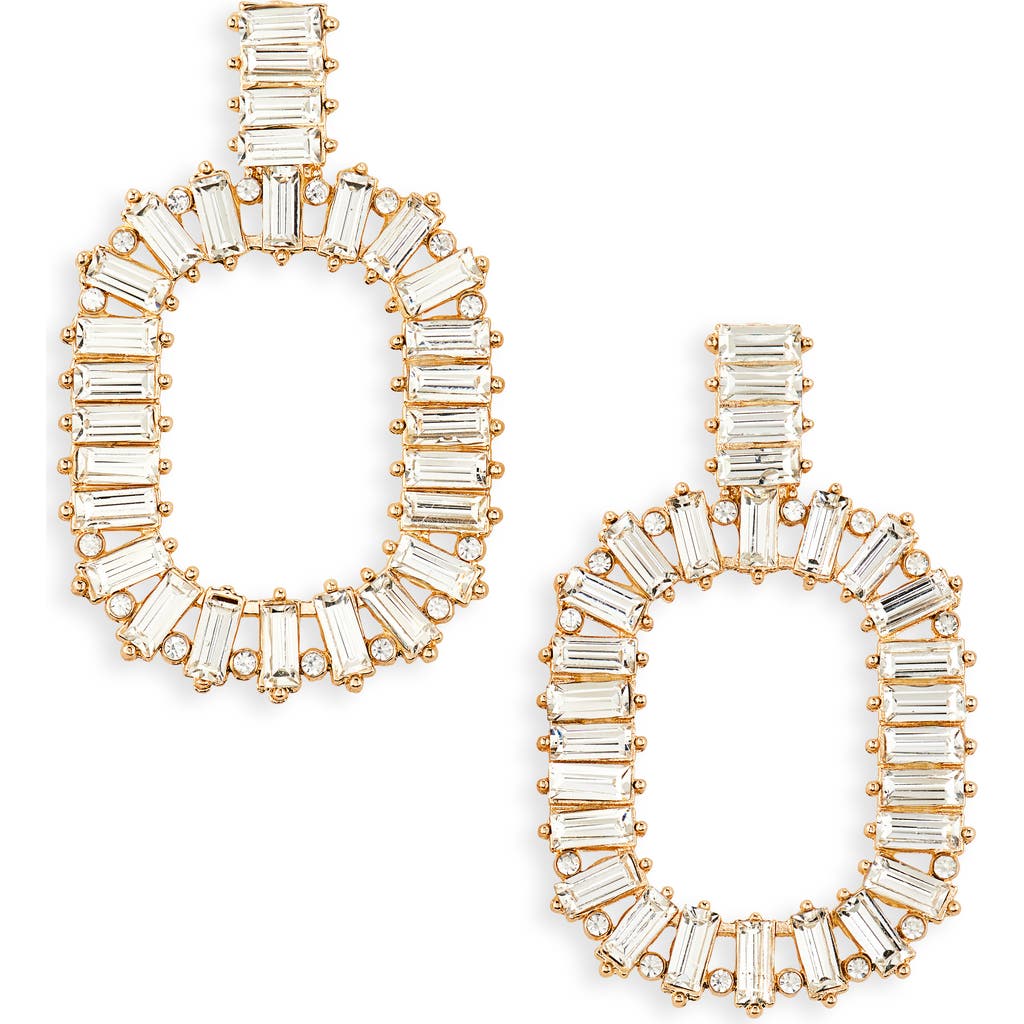 Tasha Cz Baguette Ring Drop Earrings In Gold