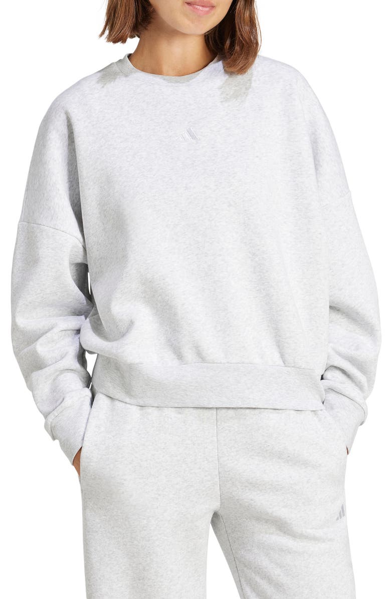 adidas Essentials Embroidered Logo Cotton Fleece Sweatshirt, Main, color, 