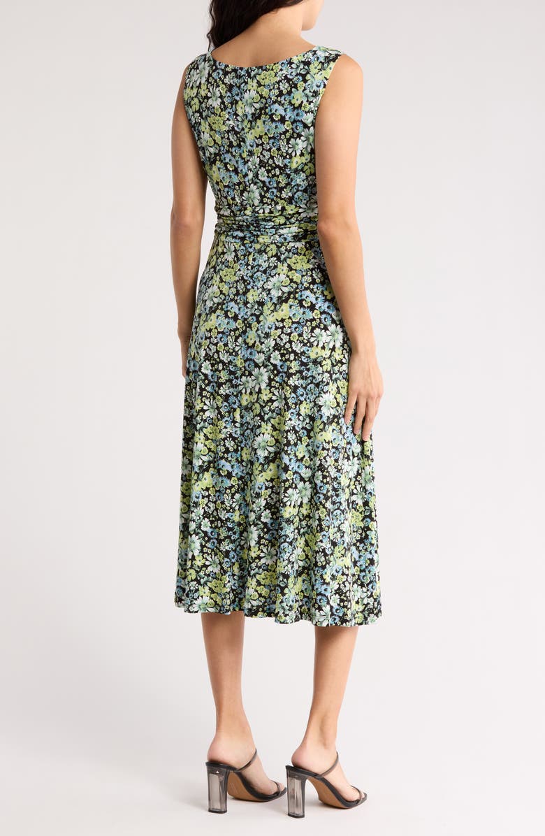 Connected Apparel Shirred Waist Midi Dress, Alternate, color, 