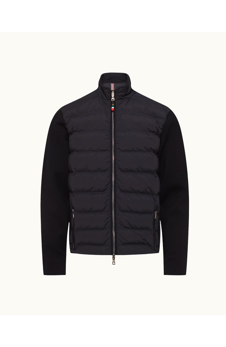 Orlebar Brown Wallace Down Quilted Knitted Sleeve Merino Jacket, Main, color, Night Iris
