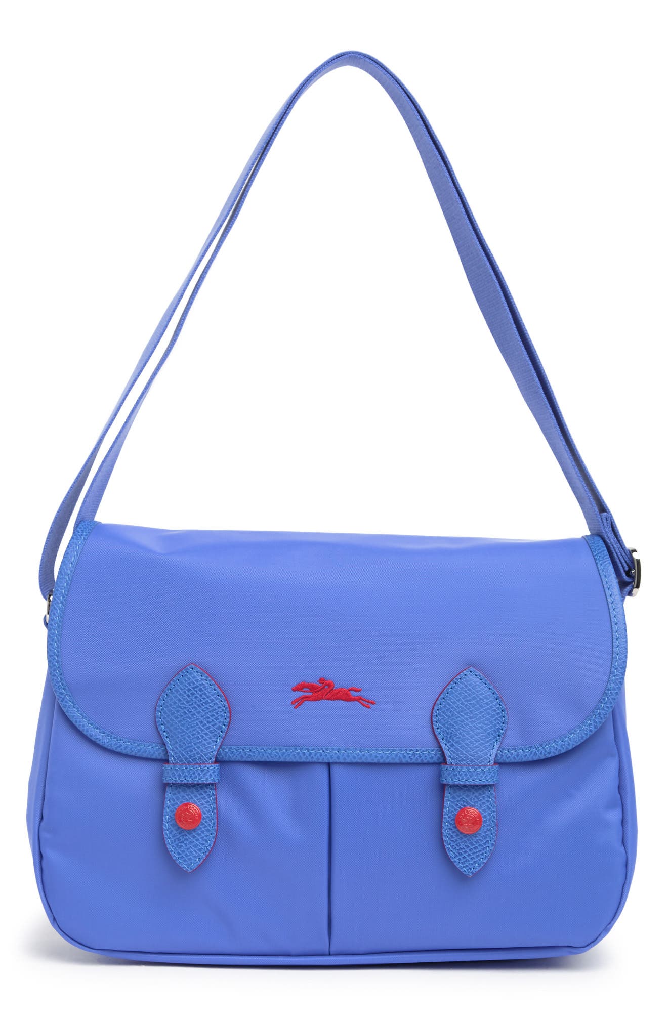 Nylon Messenger Shoulder Bag, Main, color, MYOSOTIS