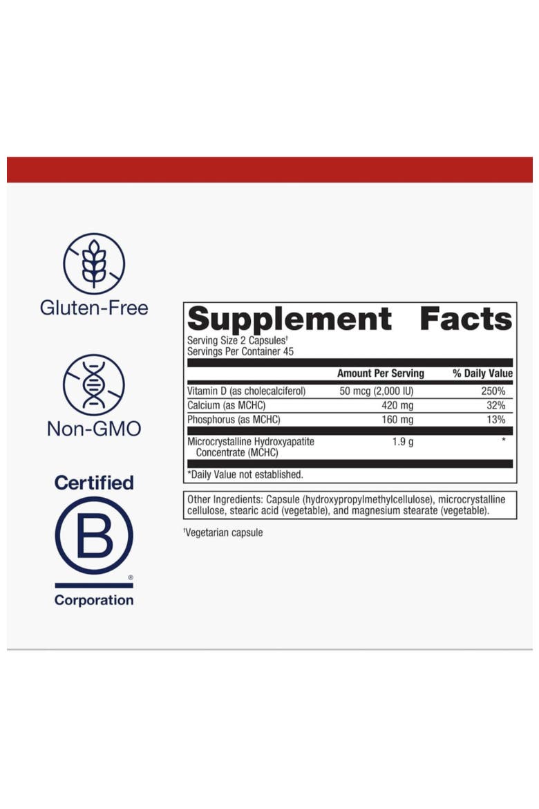 Bone Builder Plus High Absorption Calcium Supplement 90 Capsules, Alternate, color, None
