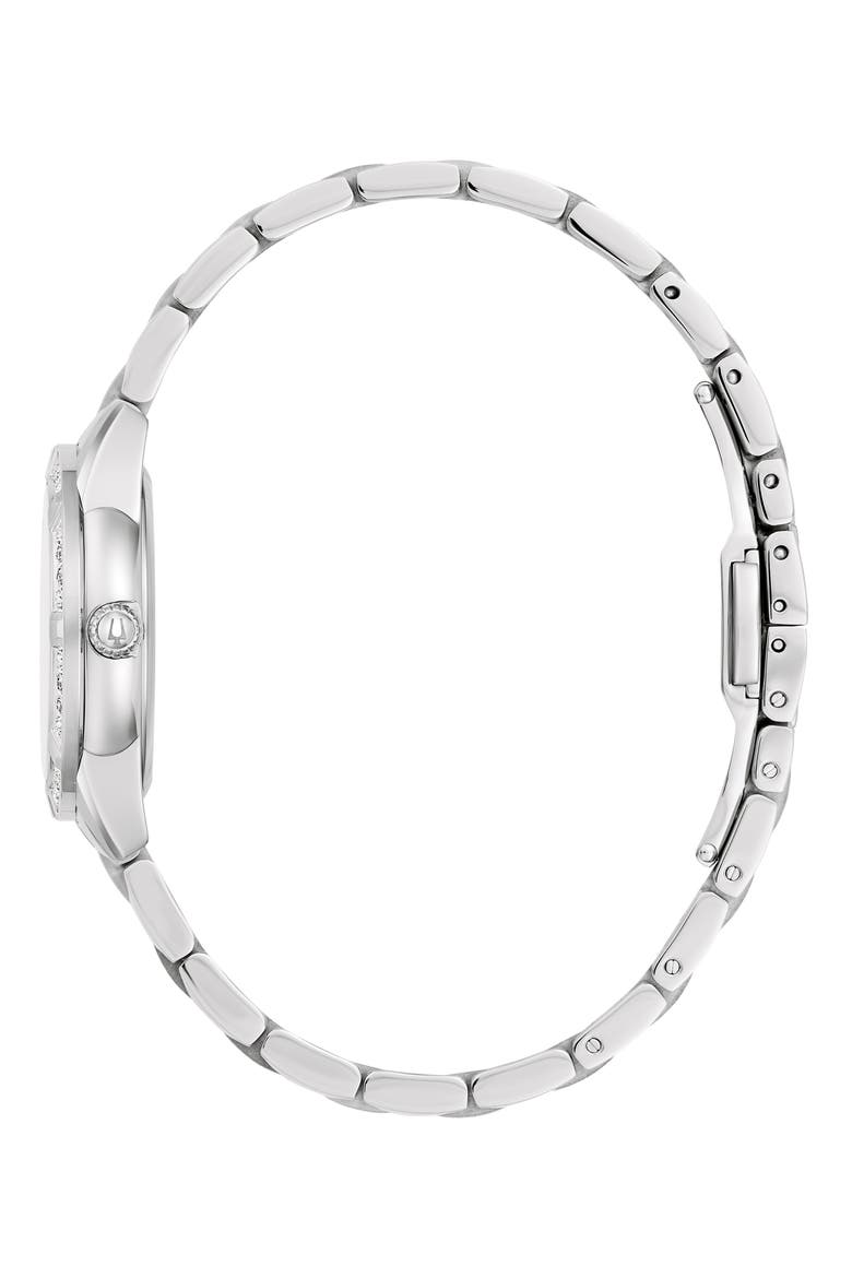 Sutton Mother-of-Pearl & Diamond Bracelet Watch, 28mm, Alternate, color, SILVER-TONE