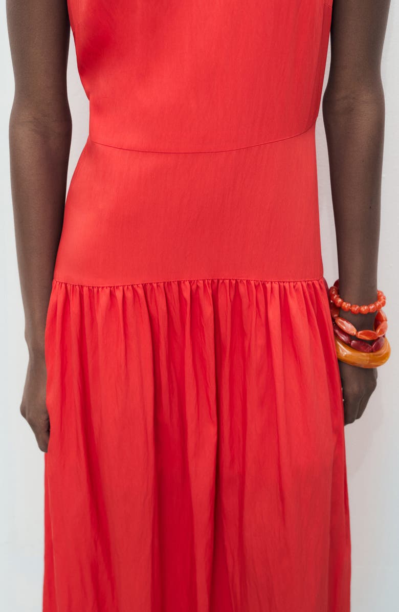 MANGO Sleeveless A-Line Dress, Alternate, color, Intense Red