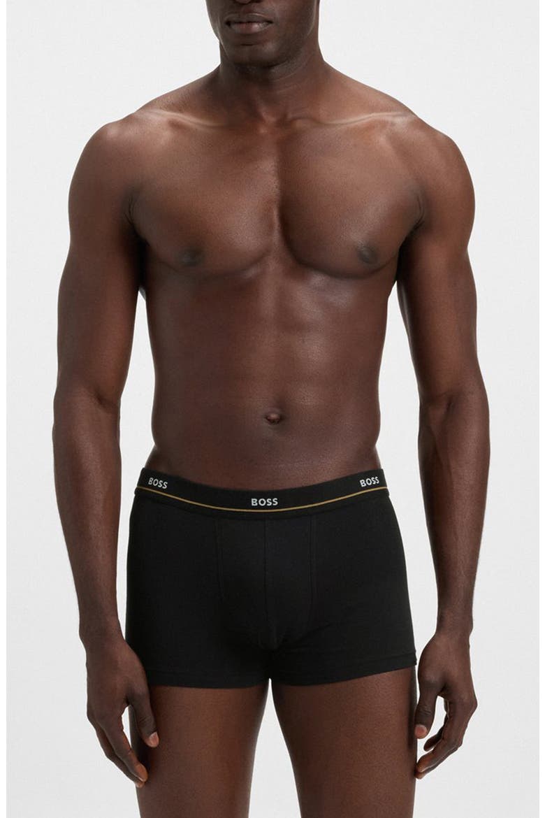 Assorted 5-Pack Essential Stretch Cotton Trunks, Main, color, BLACK/ BLUE/ GREY/ WHITE