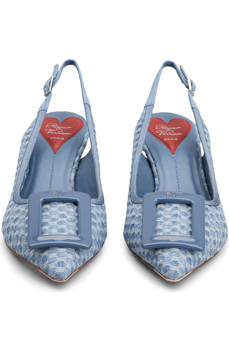 Roger Vivier Virgule Bordo Pointed Toe Slingback Pump, Alternate, color, Cielo Scuro