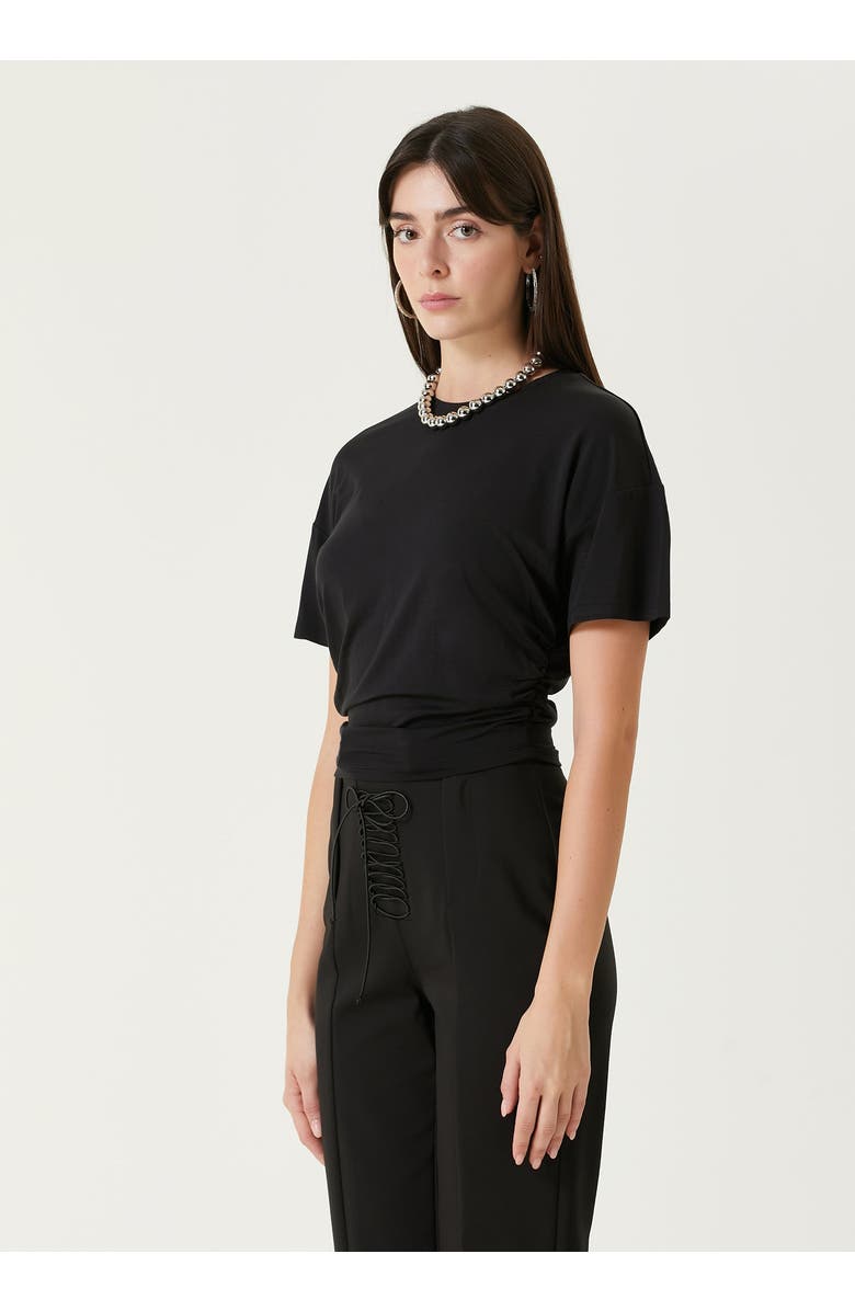 PCFG Free Heaven Crop Draped Tshirt, Alternate, color, Black