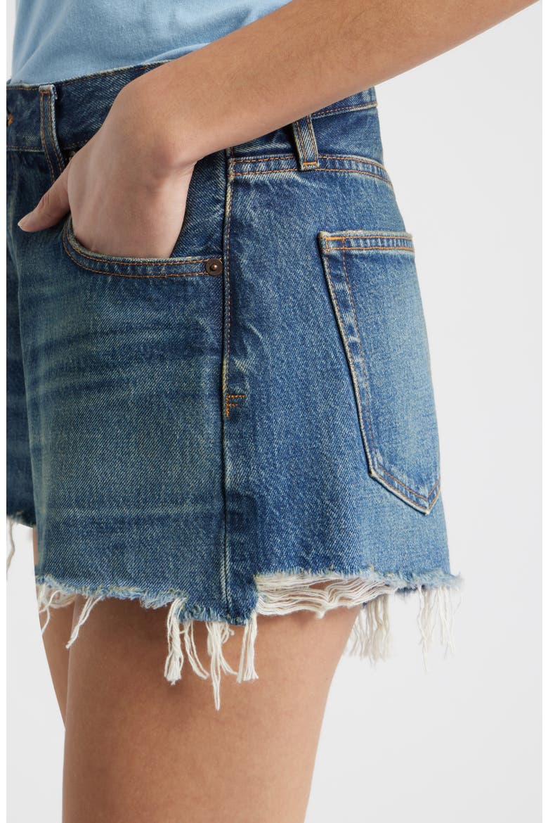 The Hang Frayed Hem Denim Shorts, Alternate, color, VIDA