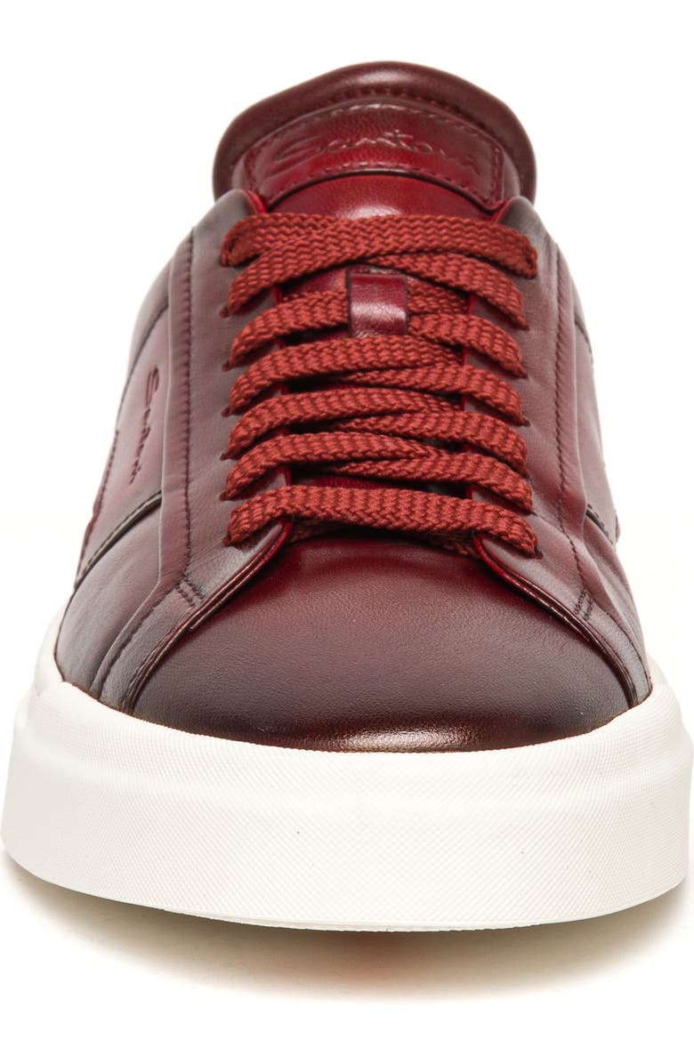 Santoni Burnished Colorblock Sneaker, Alternate, color, Dark Red