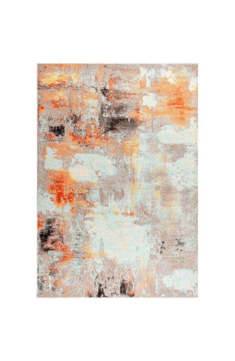 JONATHAN Y Contemporary POP Modern Abstract Vintage Area Rug, Main, color, Orange-Cream
