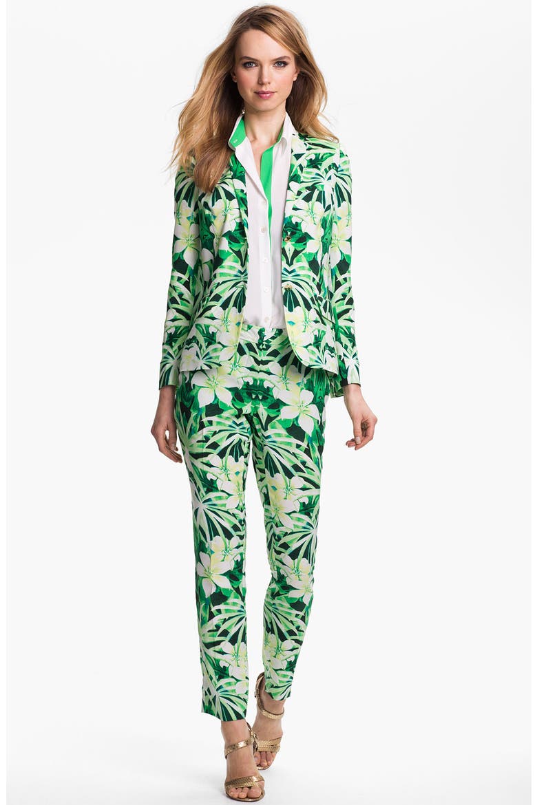 Print Skinny Pants, Alternate, color, GRASS GREEN
