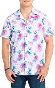 CONSTRUCT Slim Fit Monstera Leaves Camp Shirt