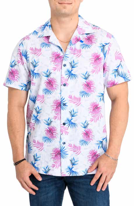 CONSTRUCT Slim Fit Monstera Leaves Camp Shirt