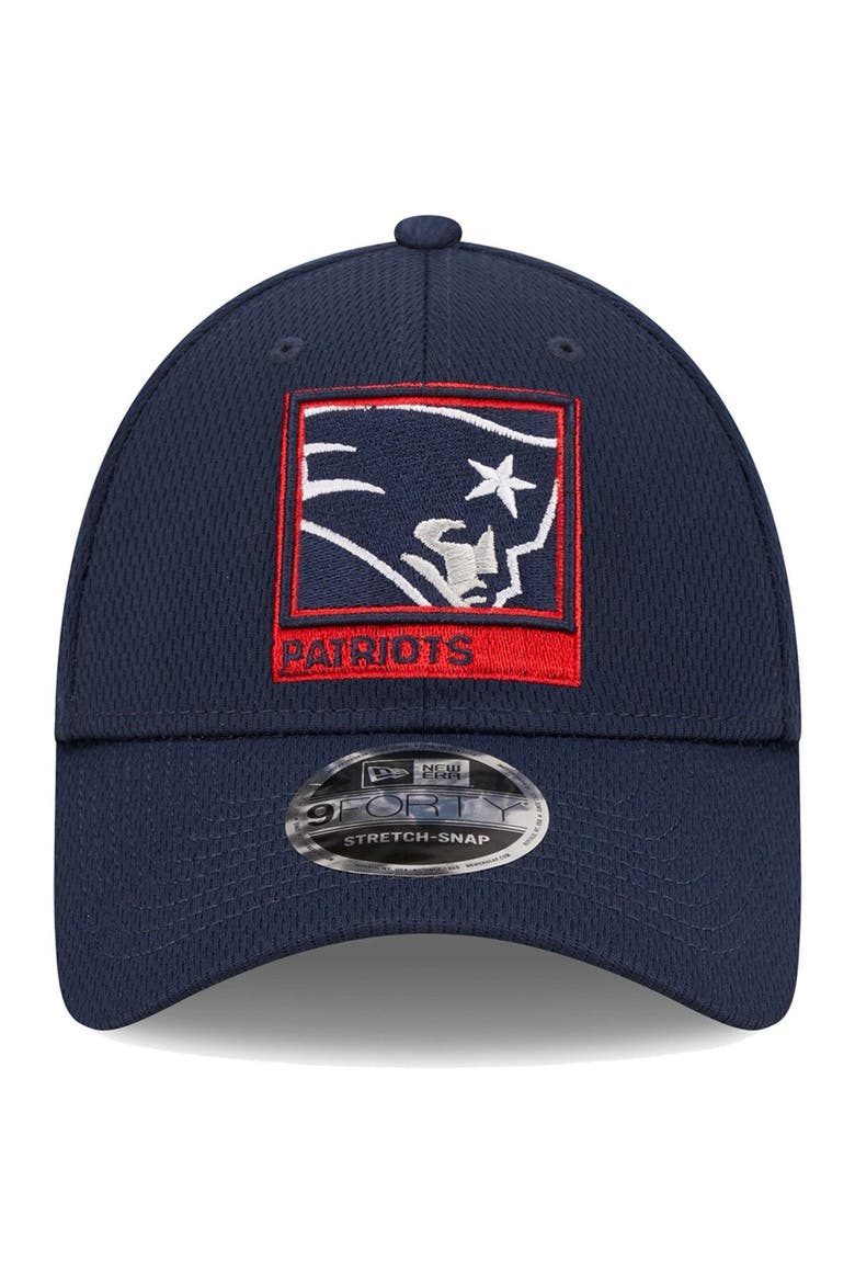 Men's New Era Navy New England Patriots Framed AF 9FORTY Snapback Hat, Alternate, color, Navy