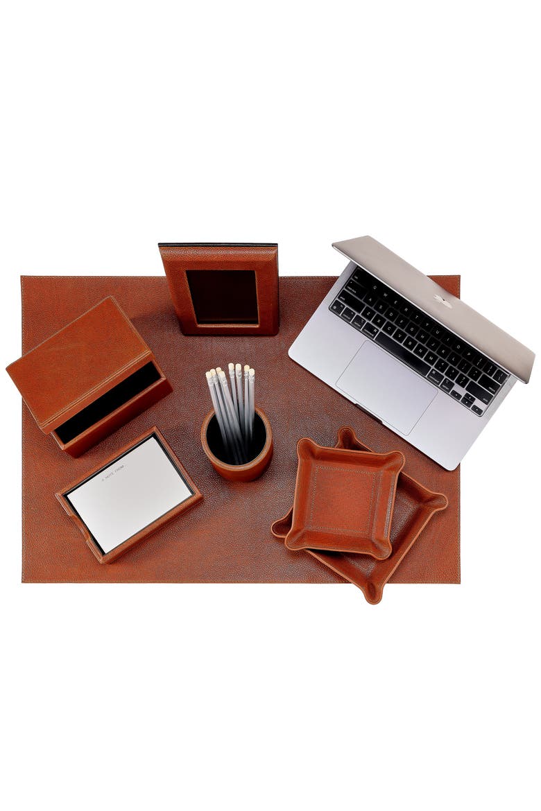 Leather Desk Blotter, Alternate, color, Cognac