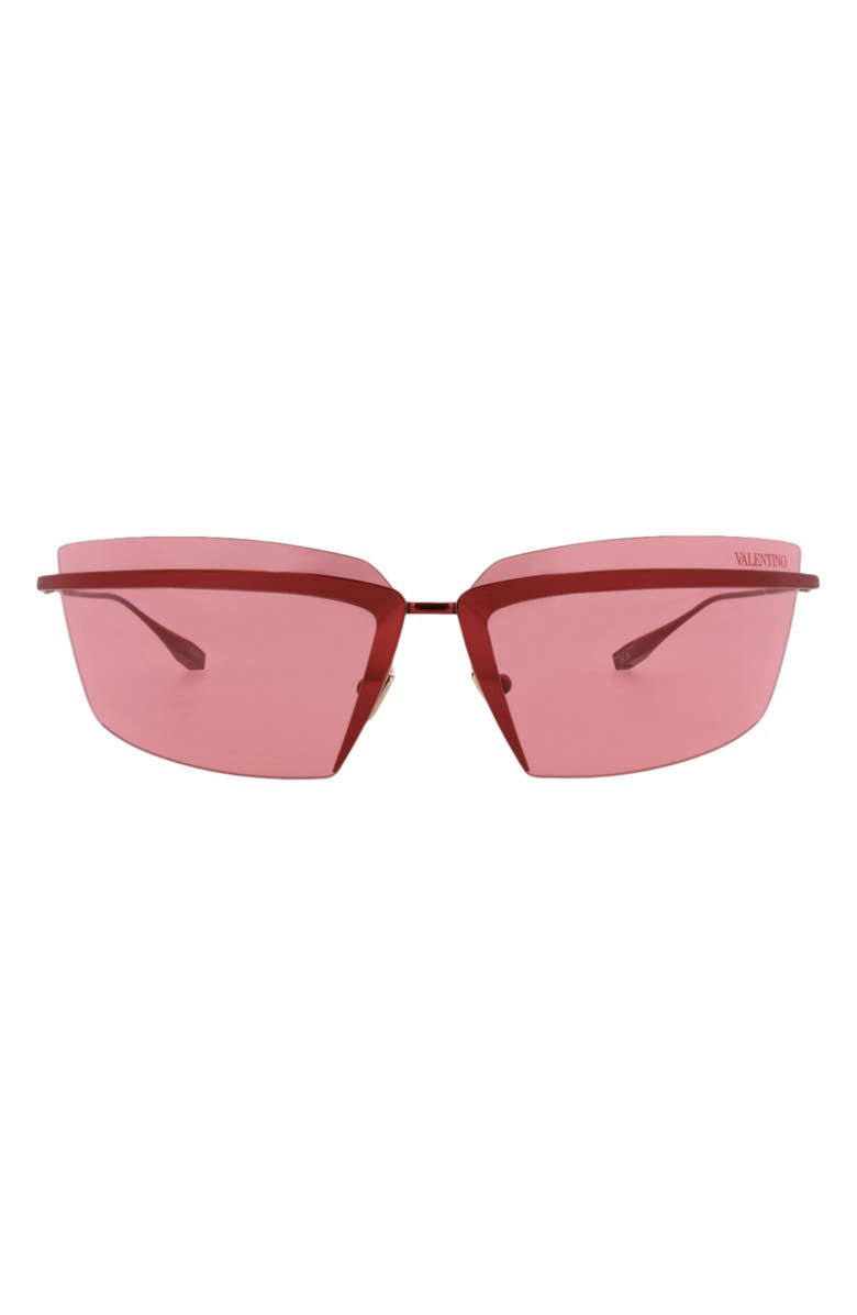 Valentino Special Edition 67mm Shield Sunglasses, Main, color, Red Red Red