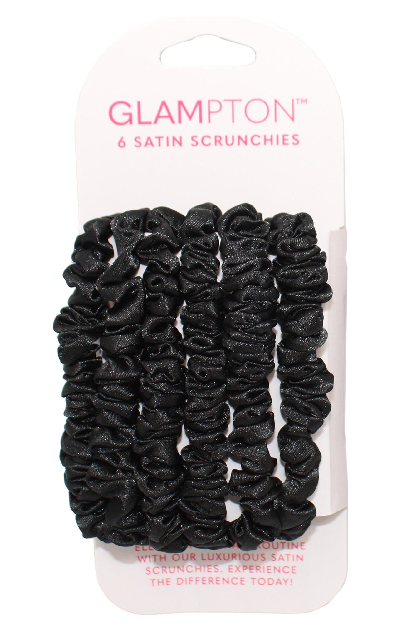 GLAMPTON Pack of 6 Satin Scrunchies