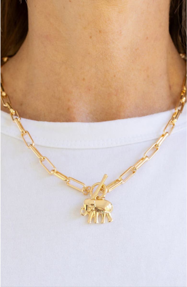 Erin McDermott Jewelry Lucky Elephant Toggle Necklace, Alternate, color, 