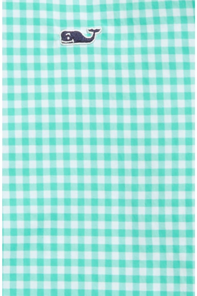 Kids' Gingham Performance Whale Button-Down Shirt, Alternate, color, ANTIGUA GREEN