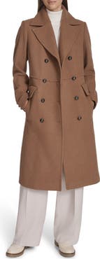 Kenneth Cole New York Wool Blend Double Breasted Coat