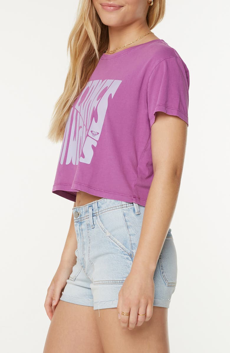 Roxy Comes in Waves Graphic Baby Tee, Alternate, color, Striking Purple Comes In Waves